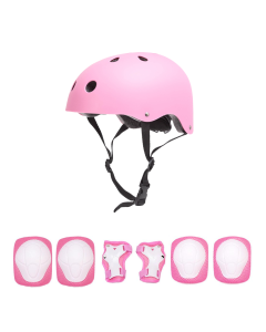 Conjunto de capacete multiesportivo infantil e proteções para ciclismo, skate e patinação