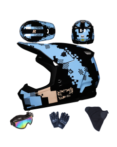 Capacete integral de motocicleta infantil com óculos para dirt bike, ATV e condução off-road
